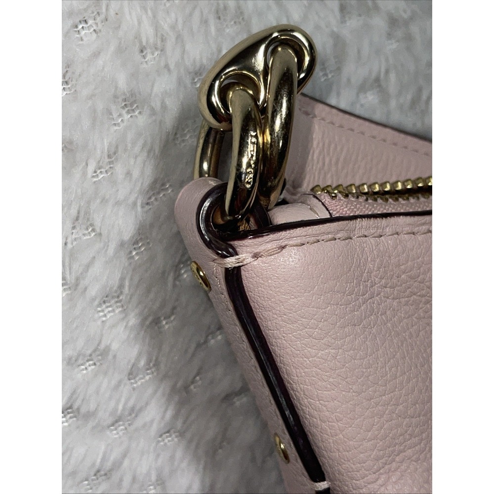 Coach Pebbled Pink Leather Hobo Shoulder Bag - Picture 14 of 14